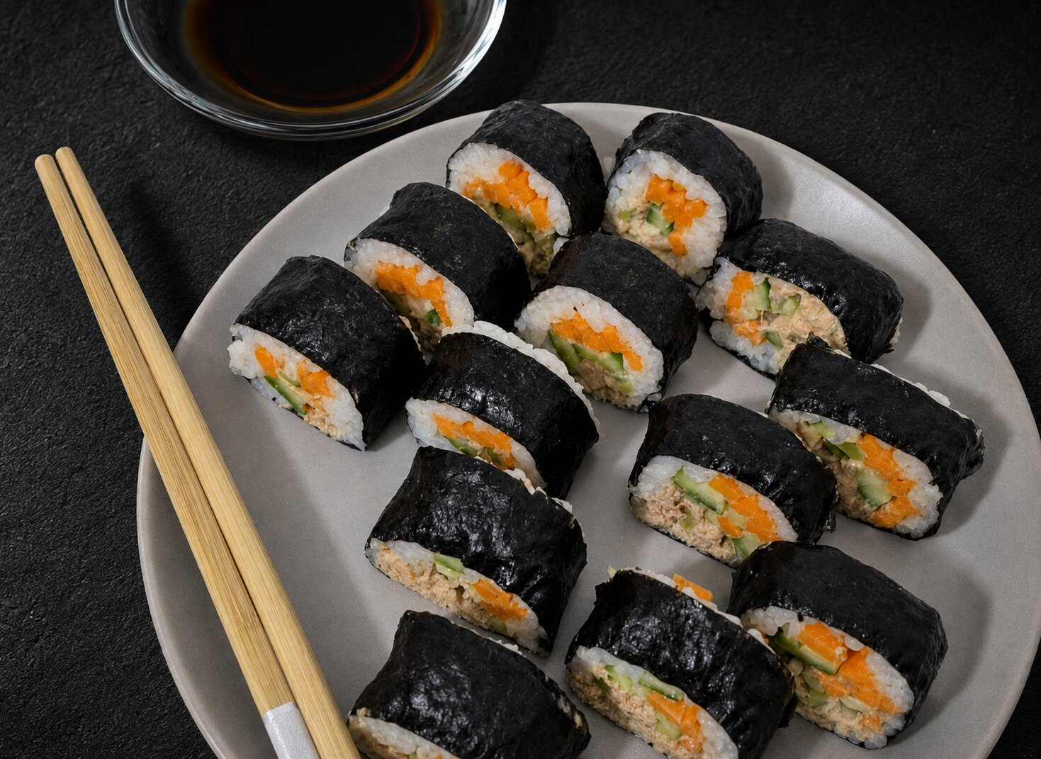 California rolls et maki au saumon